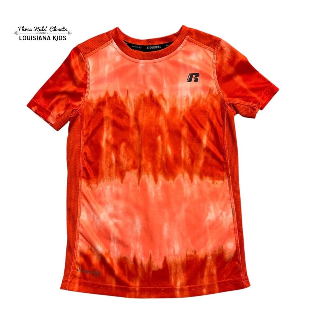 Russell 6-7Y Red-Orange Tie Dye Athletic Top